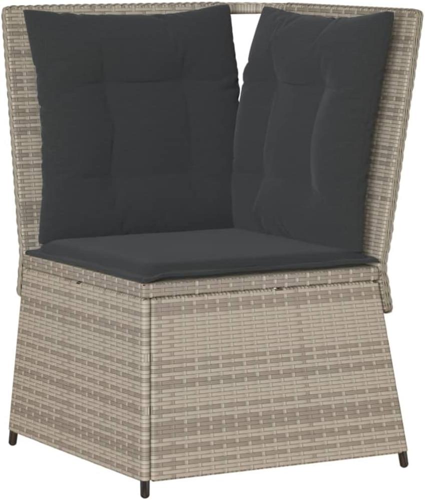 Garten-Ecksofa mit Kissen Hellgrau Poly Rattan 368987 Bild 1