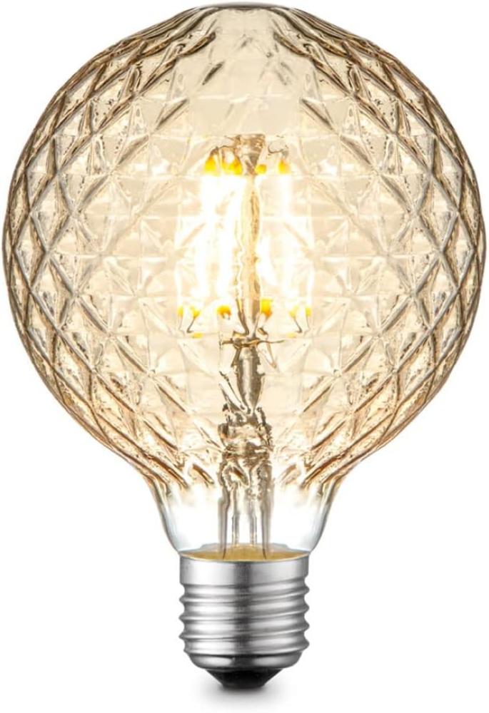 LED 4 Watt Lampe, E27, 380 Lumen, Kugel, warmweiß, DxH 9,5x13,5 cm Bild 1