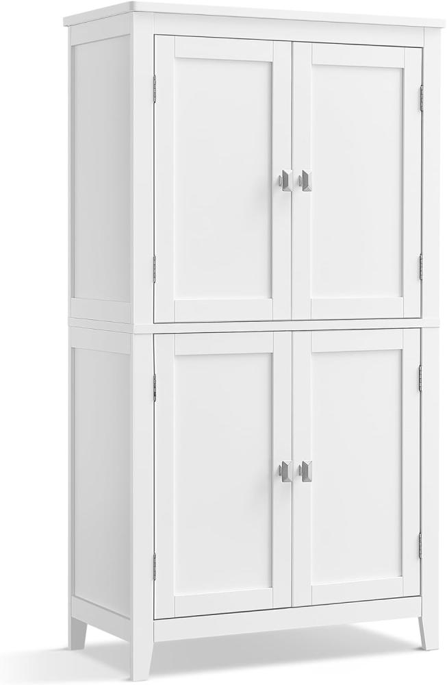 VASAGLE Badezimmerschrank, Badschrank, Küchenschrank mit 4 Türen, verstellbare Ablagen, 30 x 60 x 110 cm, klassikweiß BBC552P31 Bild 1