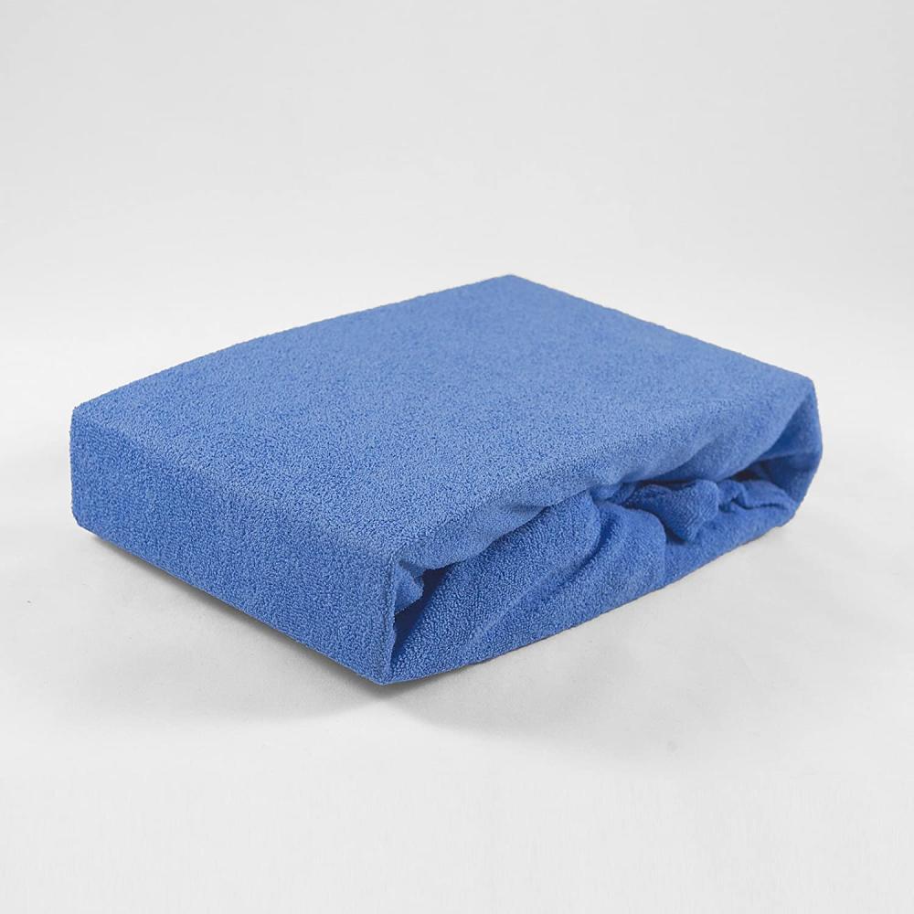 Kuscheliges Premium Spannbettlaken Frottee 60 x 120 cm atmungsaktiv, für Baby- und Kindermatratzen (blau) Bild 1