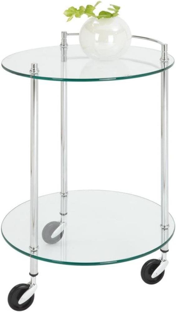 Servierwagen Glas/verchromt, rund, Ø 45cm Bild 1