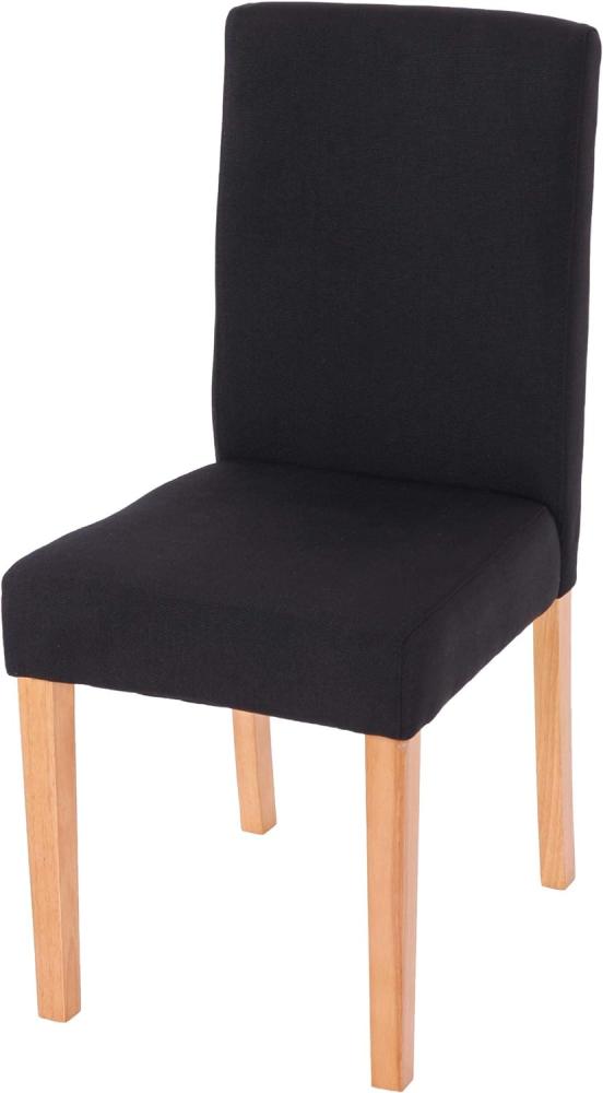 Esszimmerstuhl Littau, Küchenstuhl Stuhl, Stoff/Textil ~ schwarz, helle Beine Bild 1