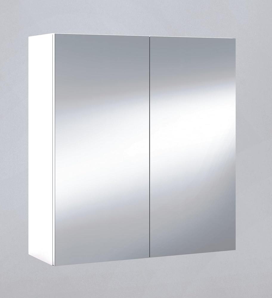 Dmora - Badezimmer-Hängeschrank Lafayette, Säulenschrank für Badezimmer, Hängendes Schließfach, Glänzende weiße Farbe, cm 60x21h65 - 2 Türen Bild 1