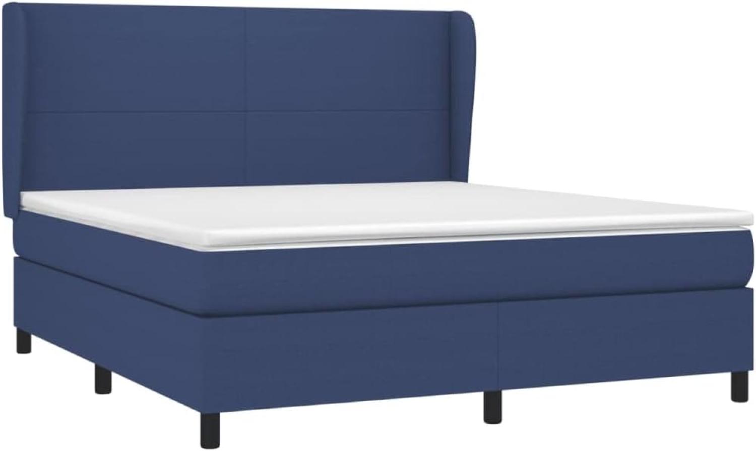 vidaXL Boxspringbett mit Matratze Blau 180x200 cm Stoff, Härtegrad: H2 [3127827] Bild 1