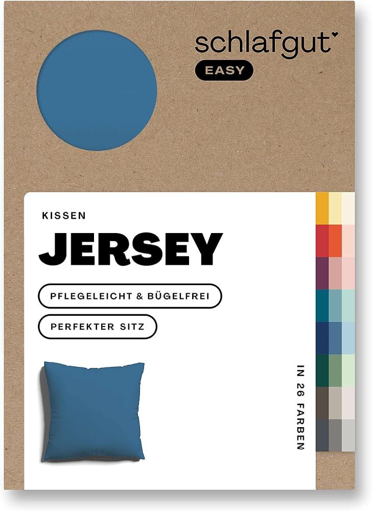Schlafgut Kissenbezug EASY Jersey | Kissenbezug einzeln 40x40 cm | blue-mid Bild 1