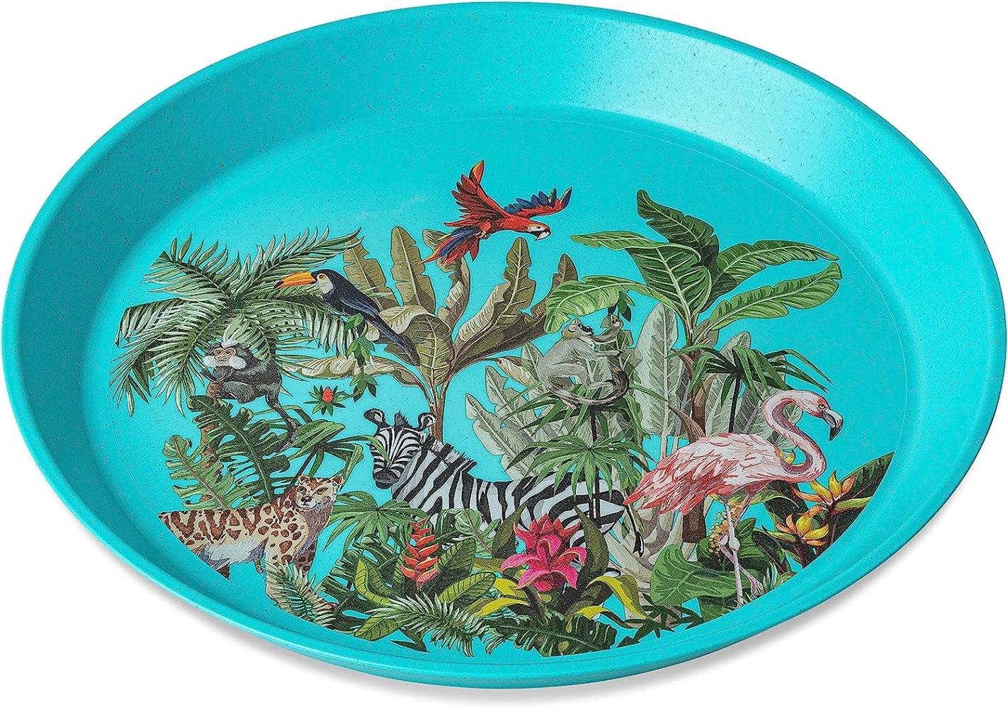 Koziol Kleiner Teller Connect Plate Jungle, Speiseteller, Kunststoff-Holz-Mix, Organic Turquoise, 20. 5 cm, 1418682 Bild 1