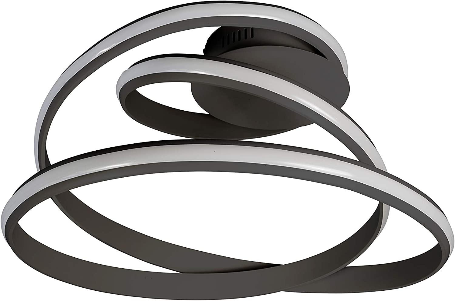 LED Deckenlampe schwarz, Ring Design, 3 Stufen Dimmer, L 56 cm Bild 1