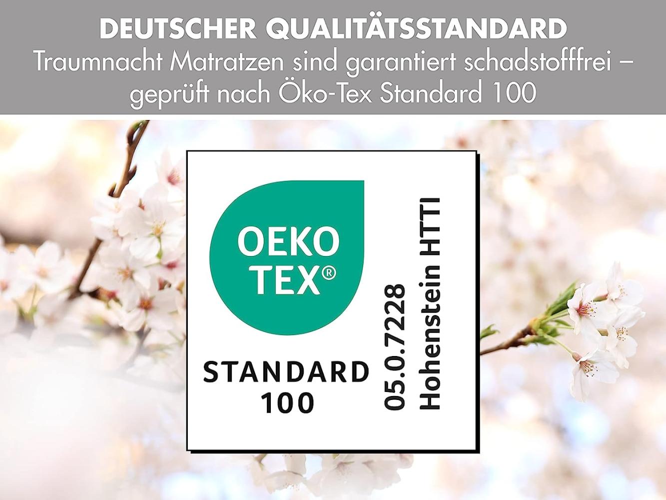 Traumnacht Orthopädische 7-Zonen Kaltschaummatratze, Härtegrad 3 (H3 - fest), Öko-Tex zertifiziert, 140 x 200 cm, Höhe 16 cm Bild 1