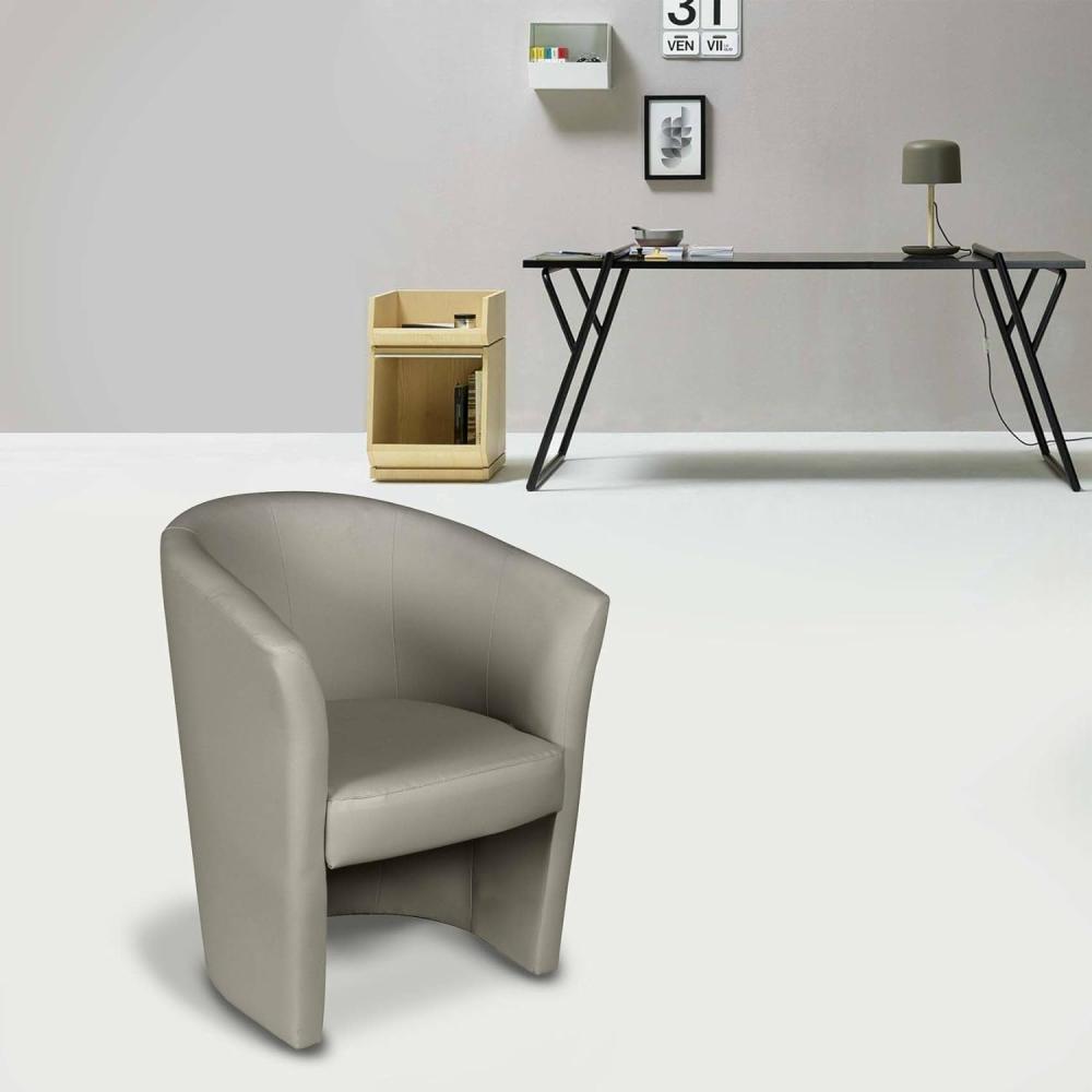 Dmora Sessel mit Bezug aus Kunstleder, grau, 65 x 78 x 60 cm Bild 1