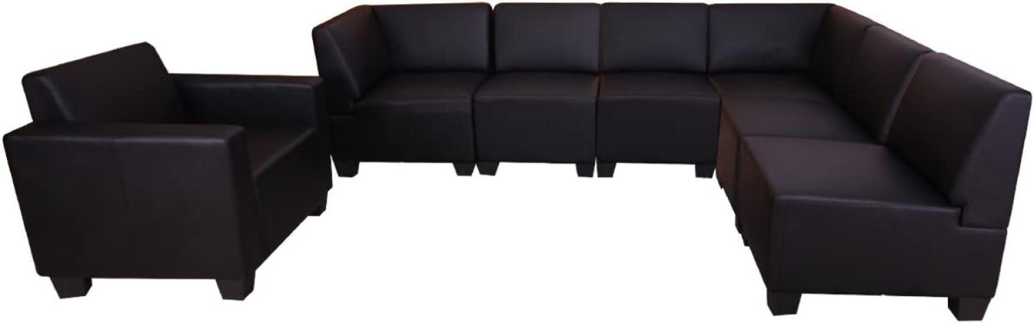 Modular Sofa-System Couch-Garnitur Lyon 6-1, Kunstleder ~ schwarz Bild 1