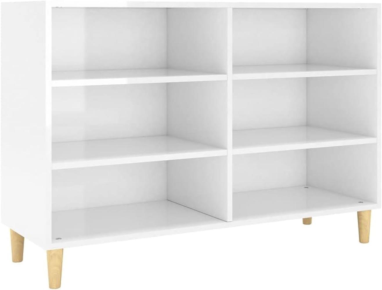 vidaXL Sideboard Hochglanz-Weiß 103,5x35x70 cm Spanplatte [806037] Bild 1