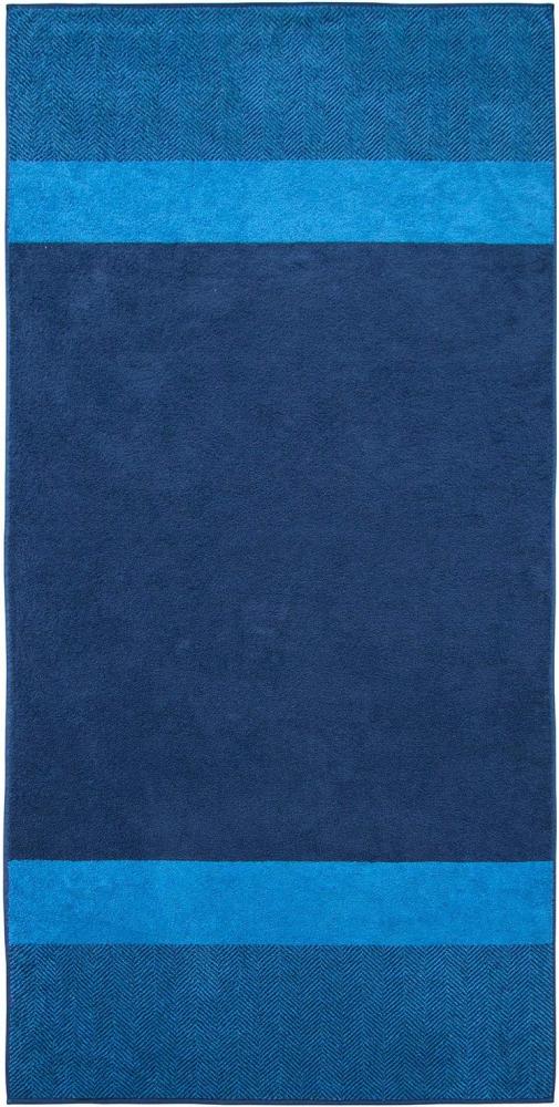 Dyckhoff Saunatuch Two-Tone-Stripe blau 100 x 200 cm Bild 1