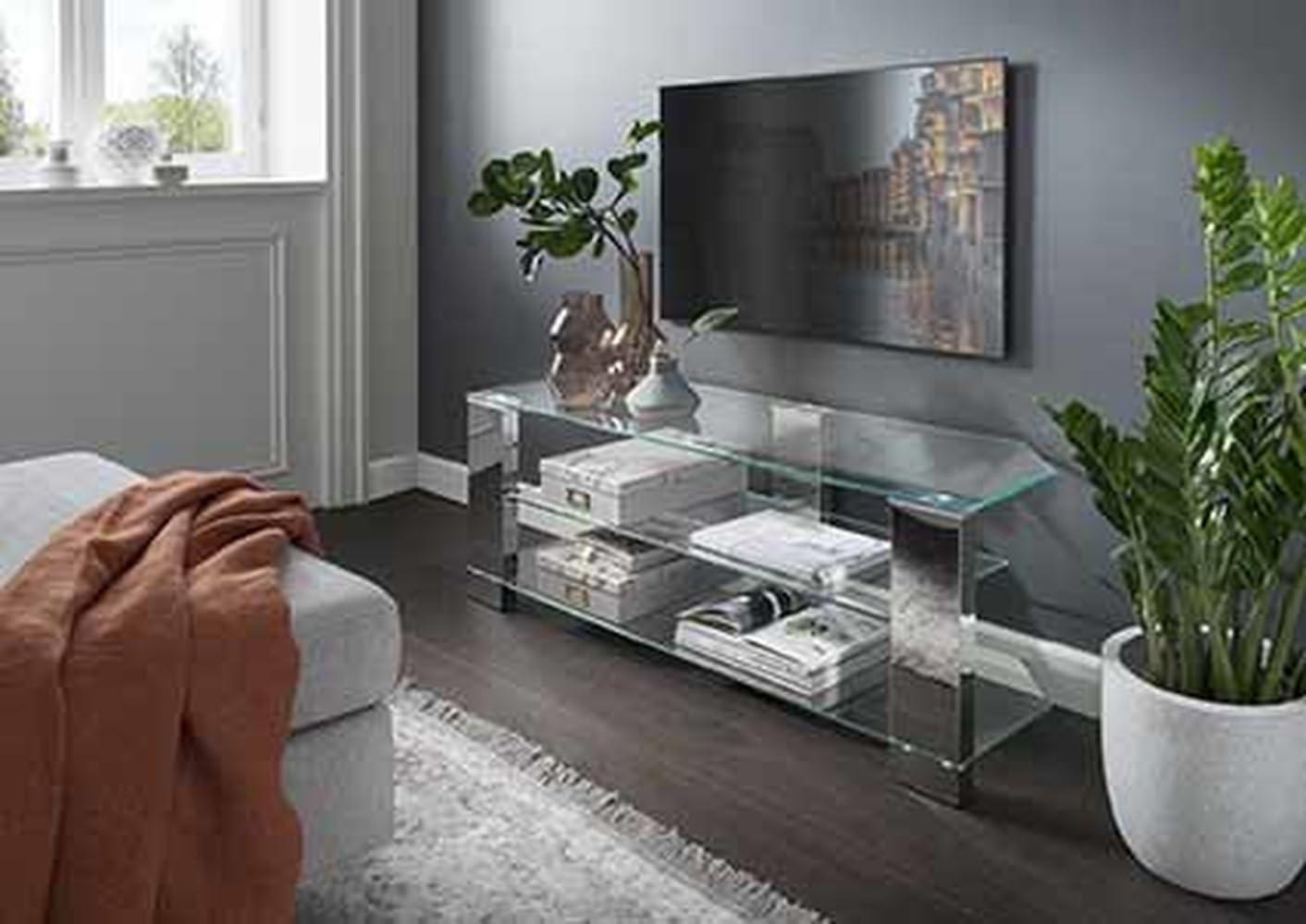 TV-Regal >6950< in Klarglas, Glas - 120x40x30cm (BxHxT) Bild 1
