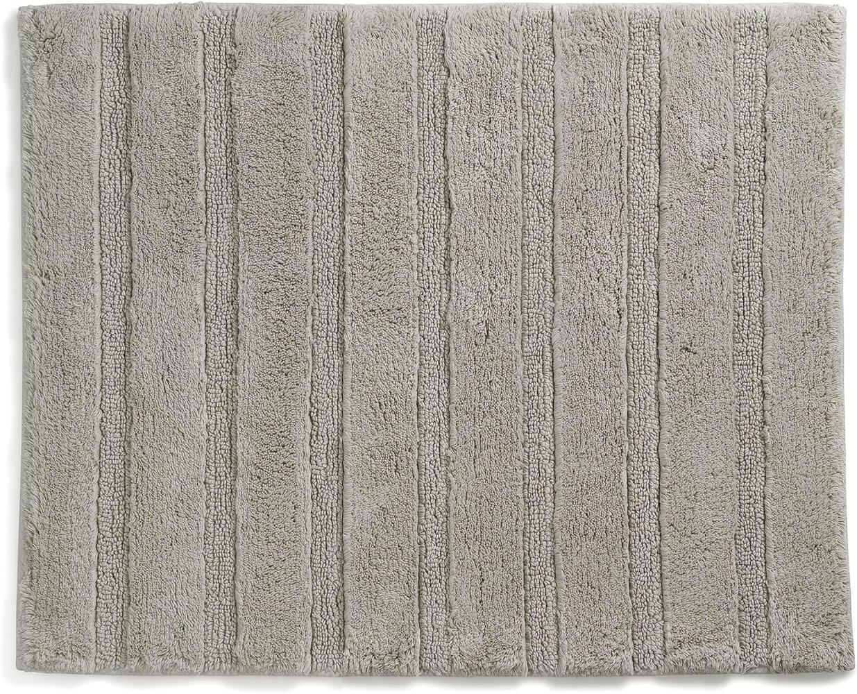 Kela Badematte Megan, 65 cm x 55 cm, 100% Baumwolle, Silbergrau, rutschhemmend, waschbar bis 30° C, geeignet für Fußbodenheizung, 23584 Bild 1