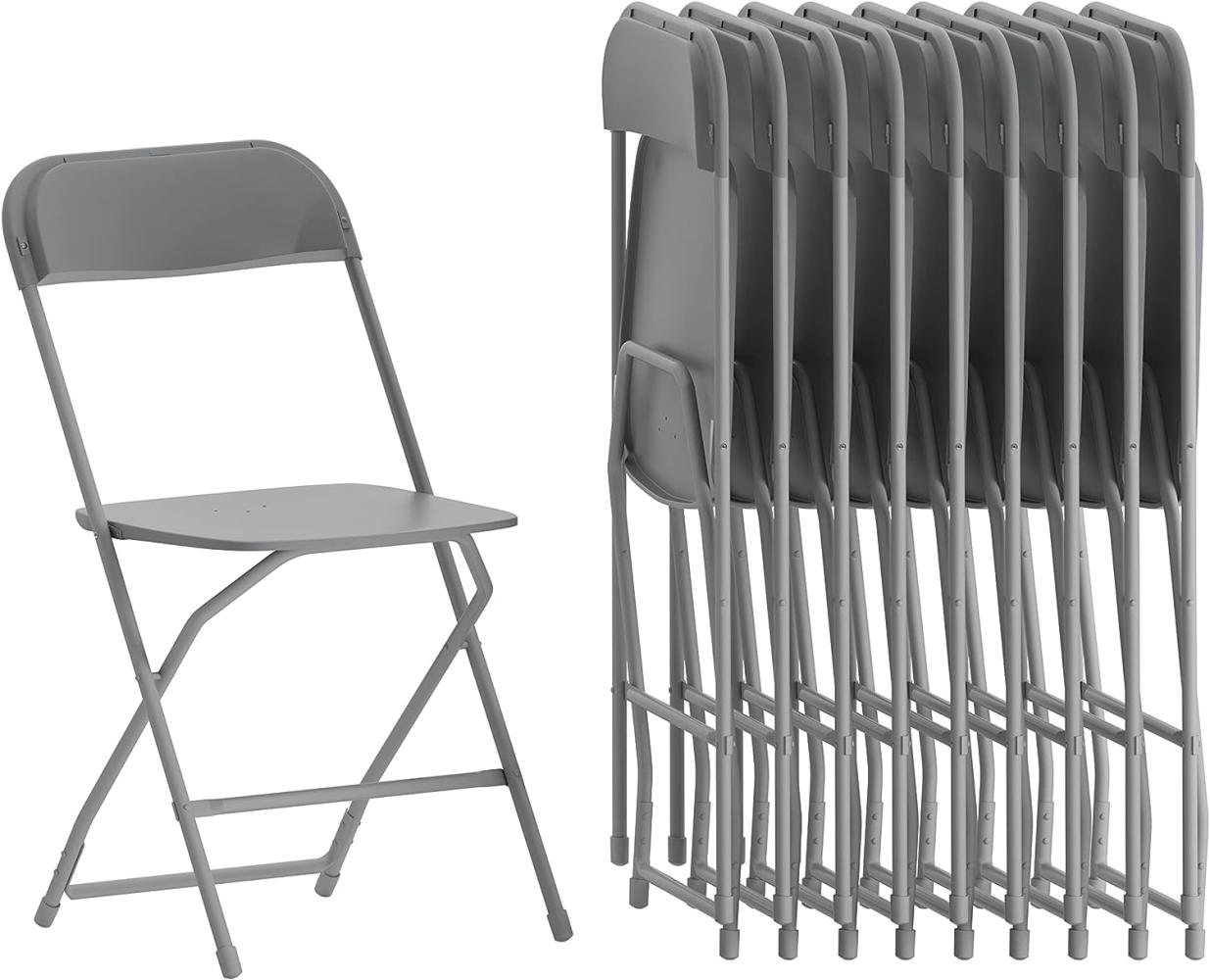 Flash Furniture Klappstuhl, Kunststoff, grau, Set of 10 Bild 1