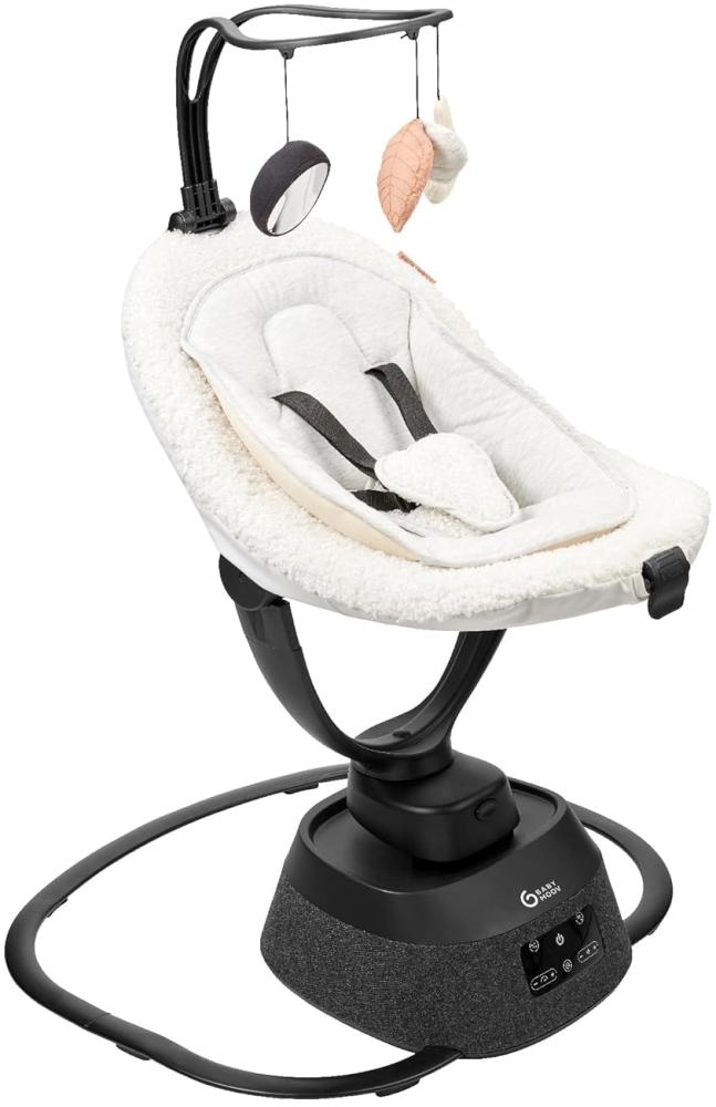 Babymoov Babyschaukel Swoon Evolution Curl White - elektrische Babywippe mit 8 Schaukelbewegungen, 360° rotierbarer Sitz, 12 Melodien Bild 1