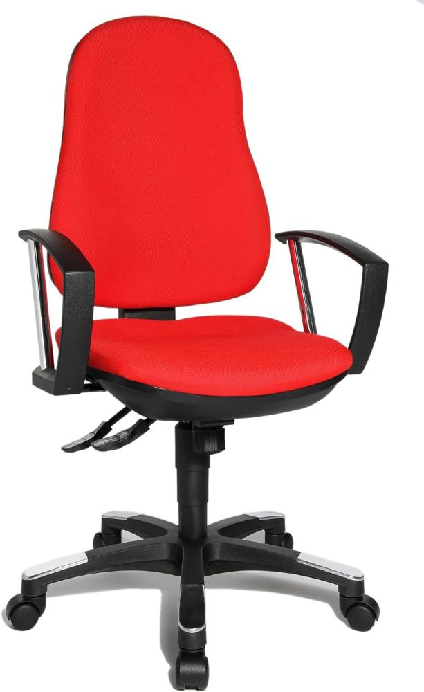 Topstar 9020AG21, Trend SY 10, Bürostuhl, Schreibtischstuhl, ergonomisch, mit Armlehnen, Bezugsstoff rot Bild 1