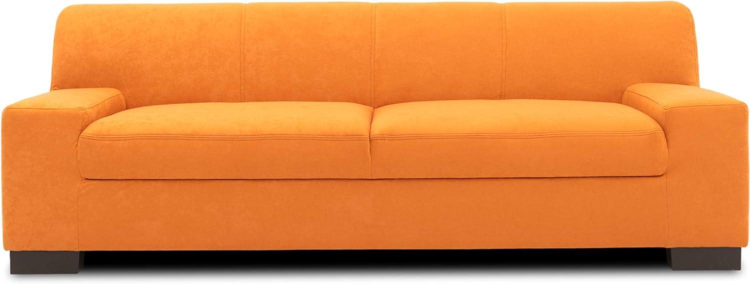 DOMO Collection Norma Sofa , 3-Sitzer Couch , 3er Garnitur, 212x85x74 cm , Stoff orange gelb Bild 1