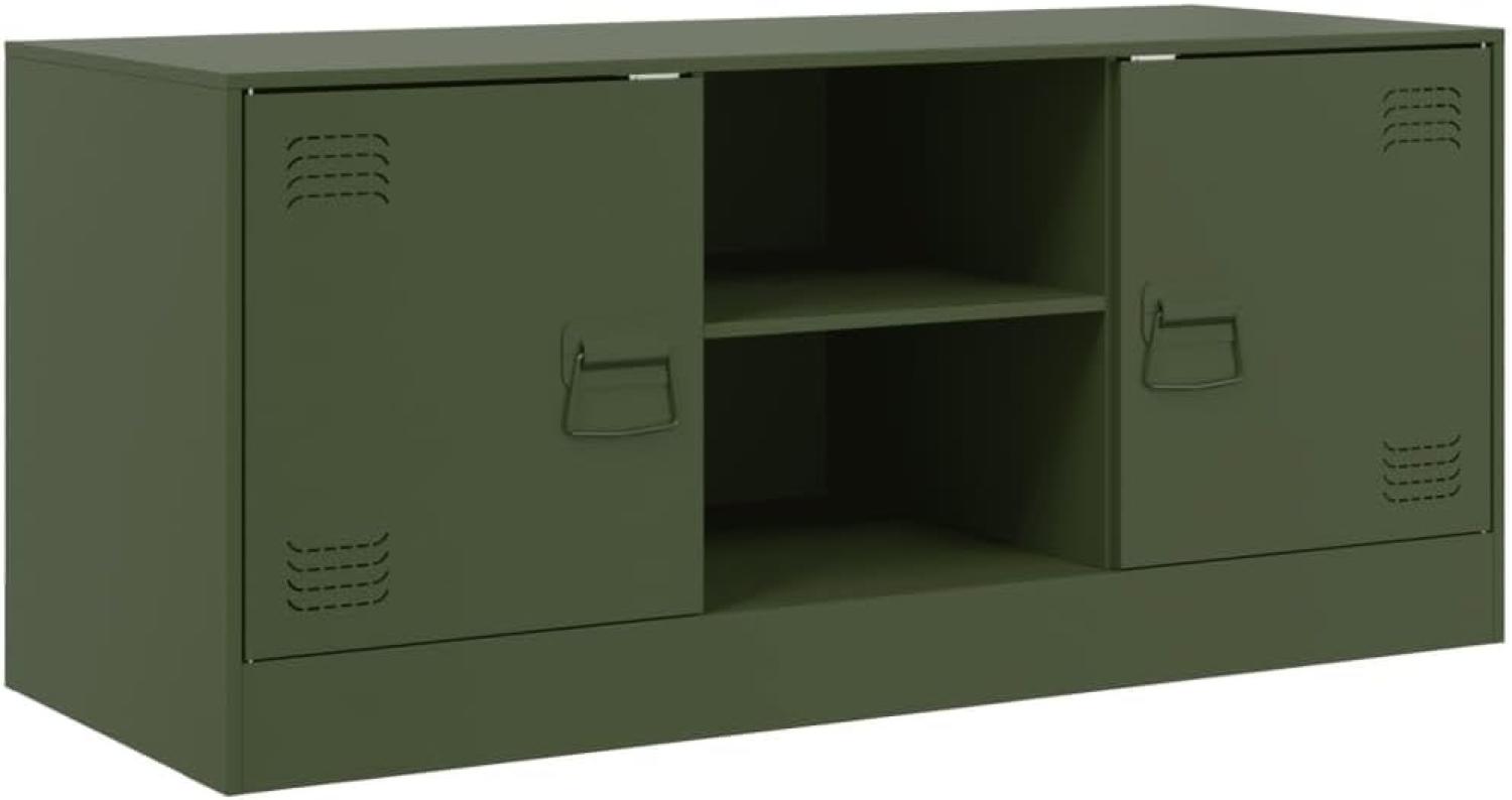 TV-Schrank Olivgrün 99x39x44 cm Stahl 841689 Bild 1