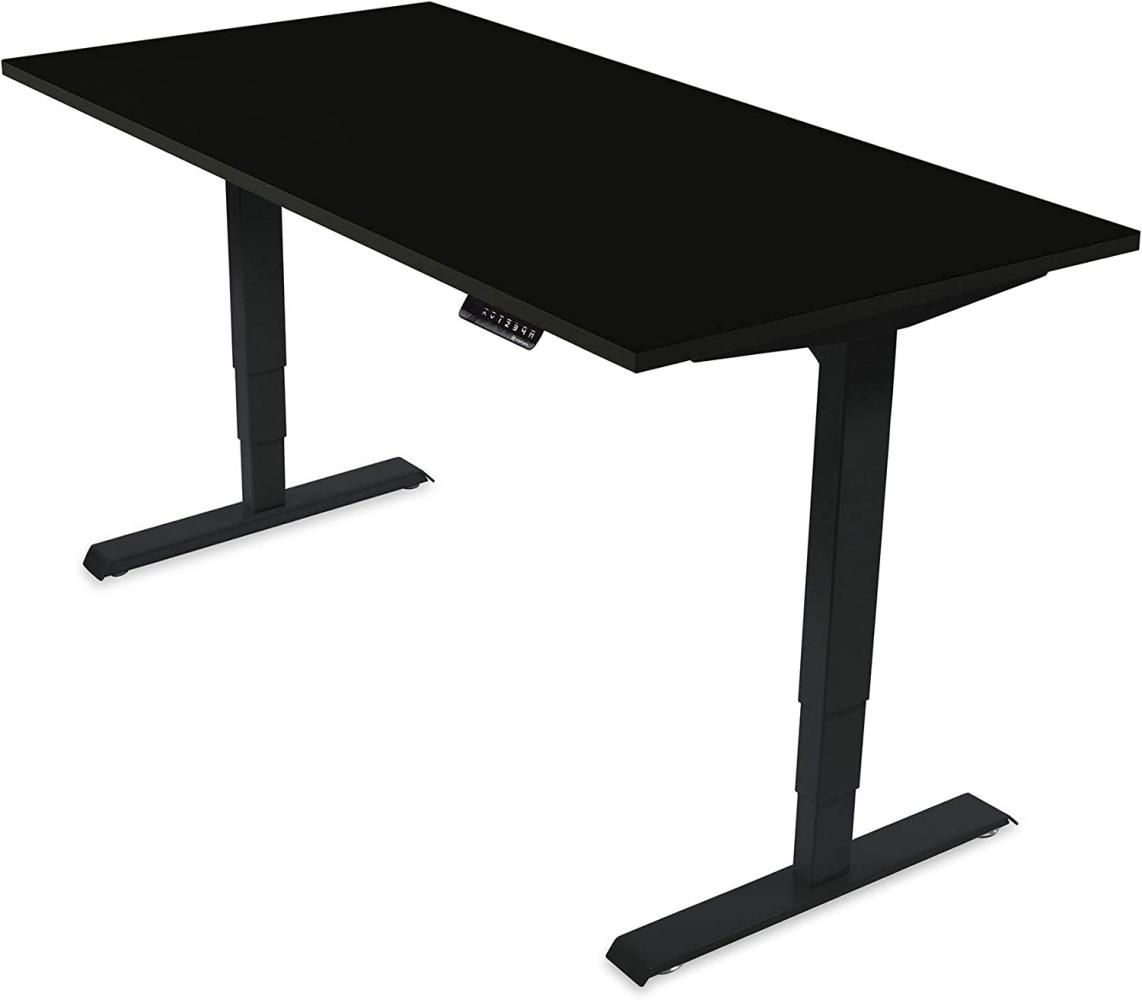 Desktopia Pro - Elektrisch höhenverstellbarer Schreibtisch / Ergonomischer Tisch mit Memory-Funktion, 5 Jahre Garantie - (Schwarz, 180x80 cm, Gestell Schwarz) Bild 1