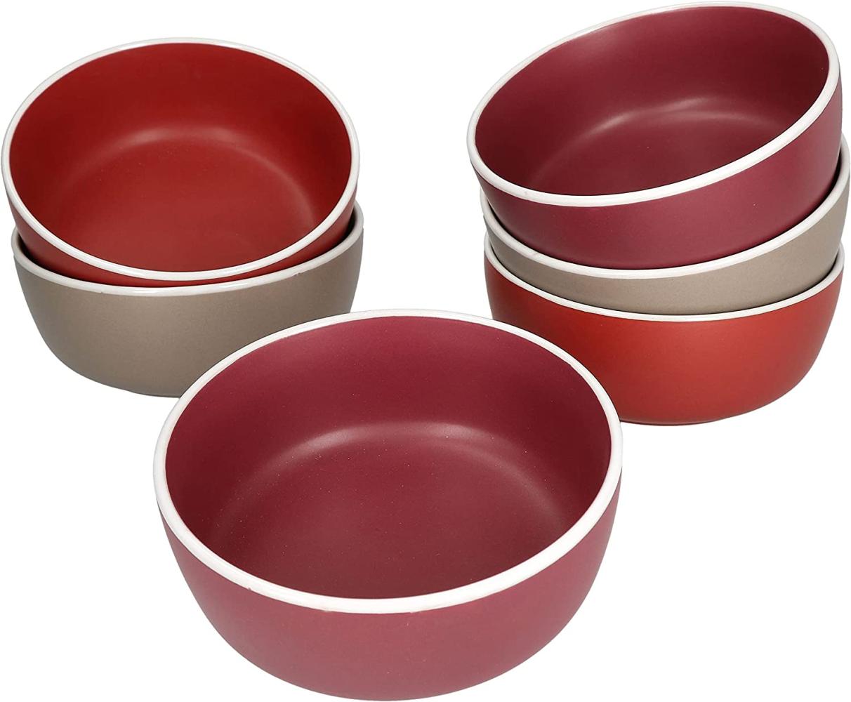6er Set Bowl-Schale Liz 550ml Schüssel Sand Terracotta Rot Dessert Salatschüssel Bild 1
