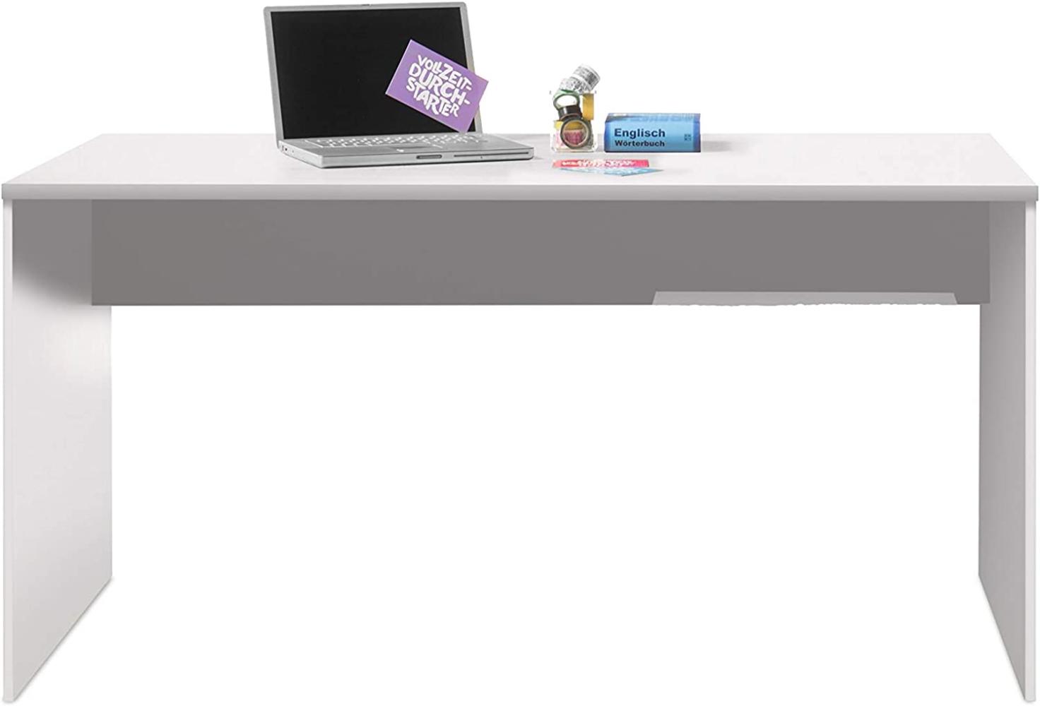 Stella Trading Optimus Schreibtisch breit, Holzwerkstoff, One Size, Weiß Bild 1