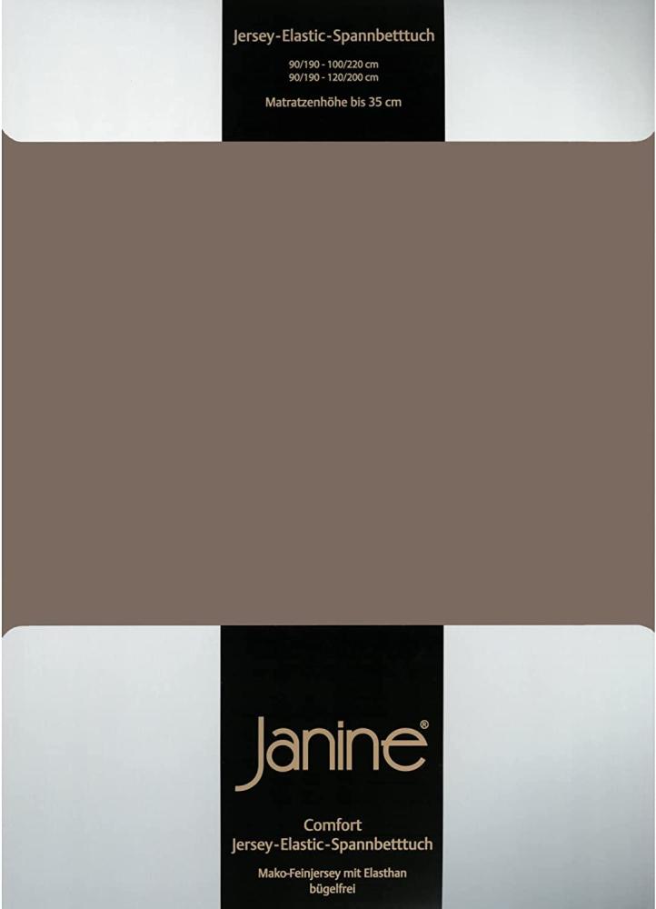 Janine 5002 Elastic-Jersey-Spannbetttuch 47 capuccino 90x190-100x220 Bild 1
