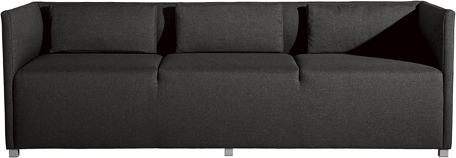 Equal Sofa 3-Sitzer Flachgewebe Anthrazit Metallfuß pulverbeschichtet Bild 1