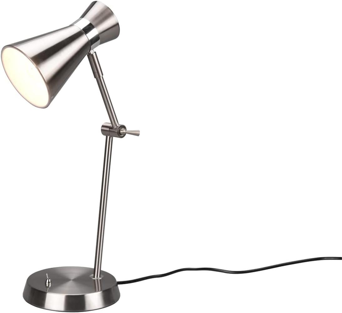 LED Schreibtischlampe mit Gelenkarm Metallschirm in Silber, Höhe 50cm Bild 1