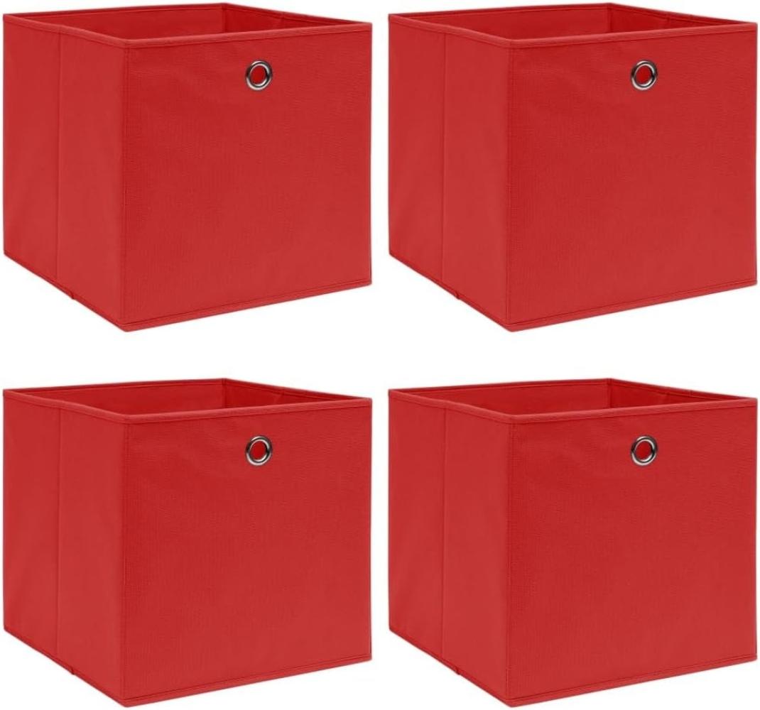 Aufbewahrungsboxen 4 Stk. Rot 32×32×32 cm Stoff Bild 1