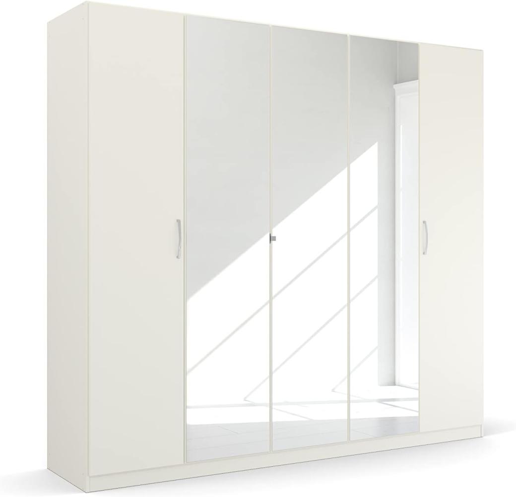 Rauch Möbel Pure by Quadra Spin Schrank Drehtürenschrank, Weiß, 5-trg. mit Spiegel, inkl. 3 Kleiderstangen, 3 Einlegeböden, BxHxT 226x210x54 cm Bild 1