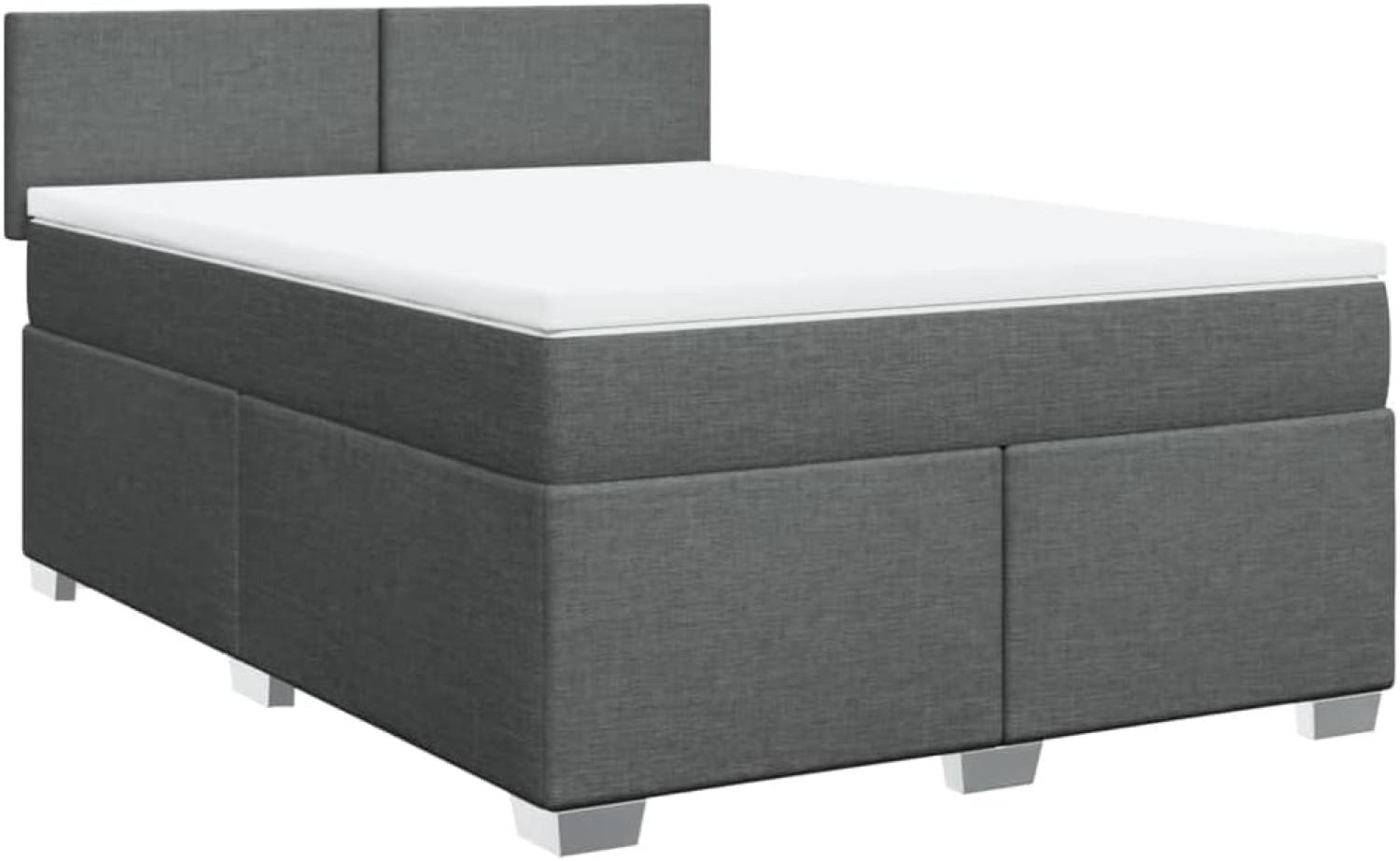 Boxspringbett mit Matratze Dunkelgrau 140x190 cm Stoff 3288177 Bild 1