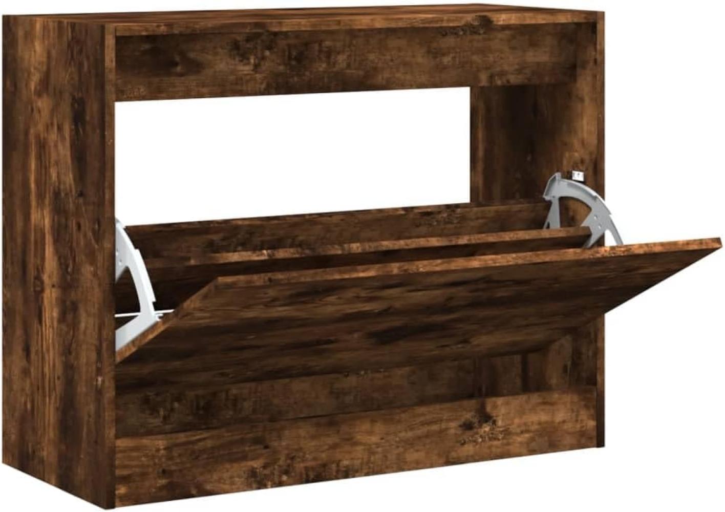 Schuhschrank Räuchereiche 80x34x63 cm Holzwerkstoff Bild 1