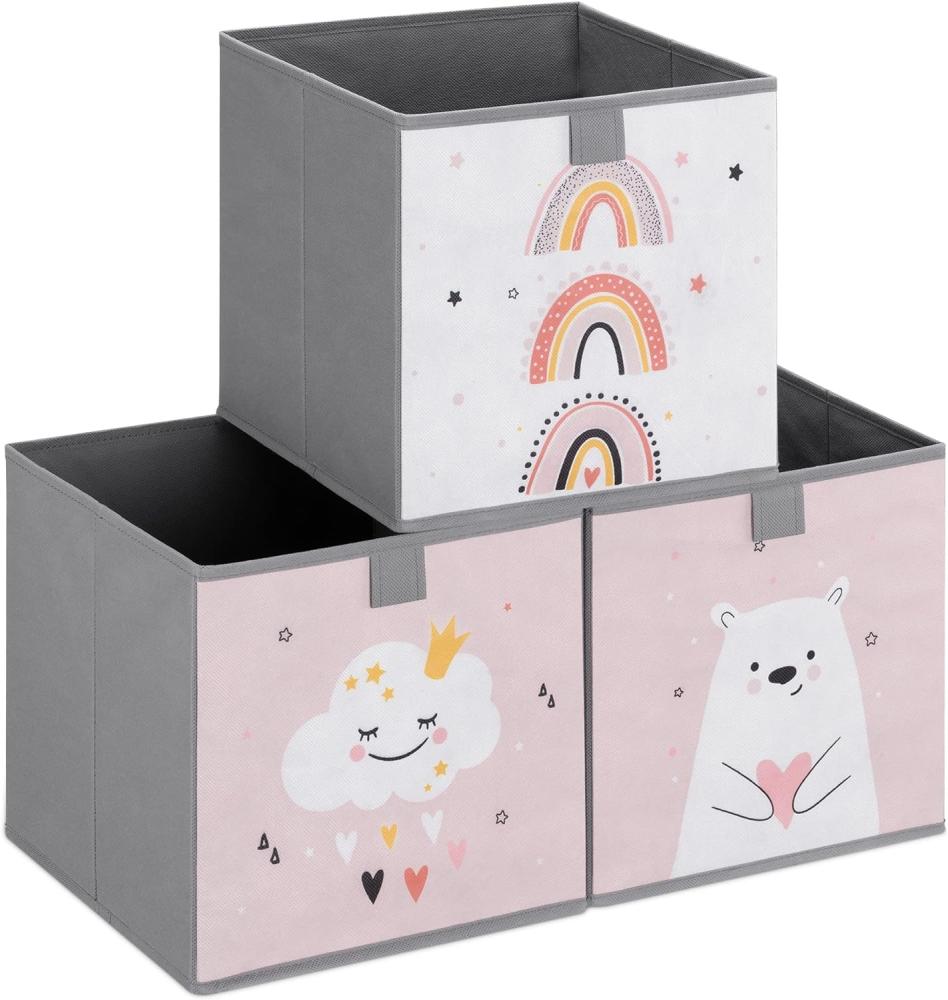 Navaris Aufbewahrungsbox Kinder Aufbewahrungsbox 3er Set - Wolke Motiv Kisten mit Griff (1 St) Bild 1