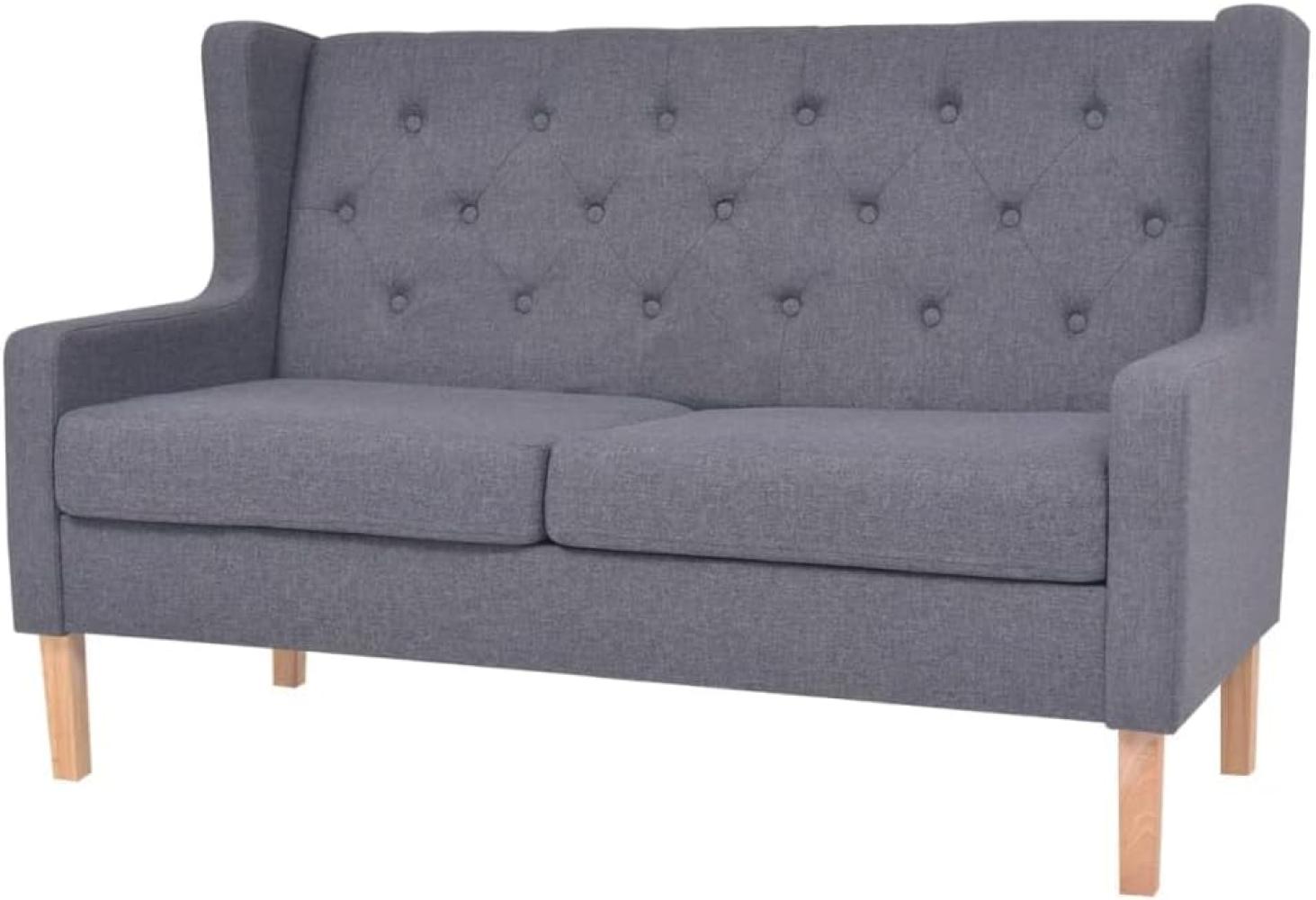 vidaXL 2-Sitzer-Sofa Stoff Grau Bild 1
