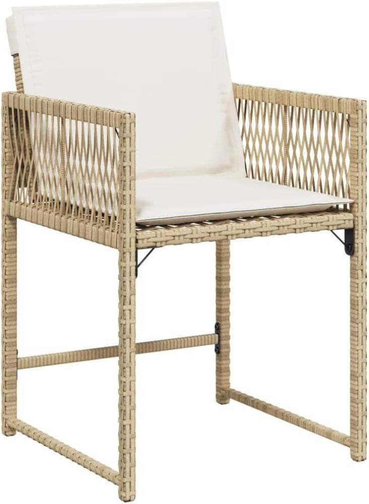 Gartenstühle mit Kissen 4 Stk. Beige Poly Rattan 365021 Bild 1