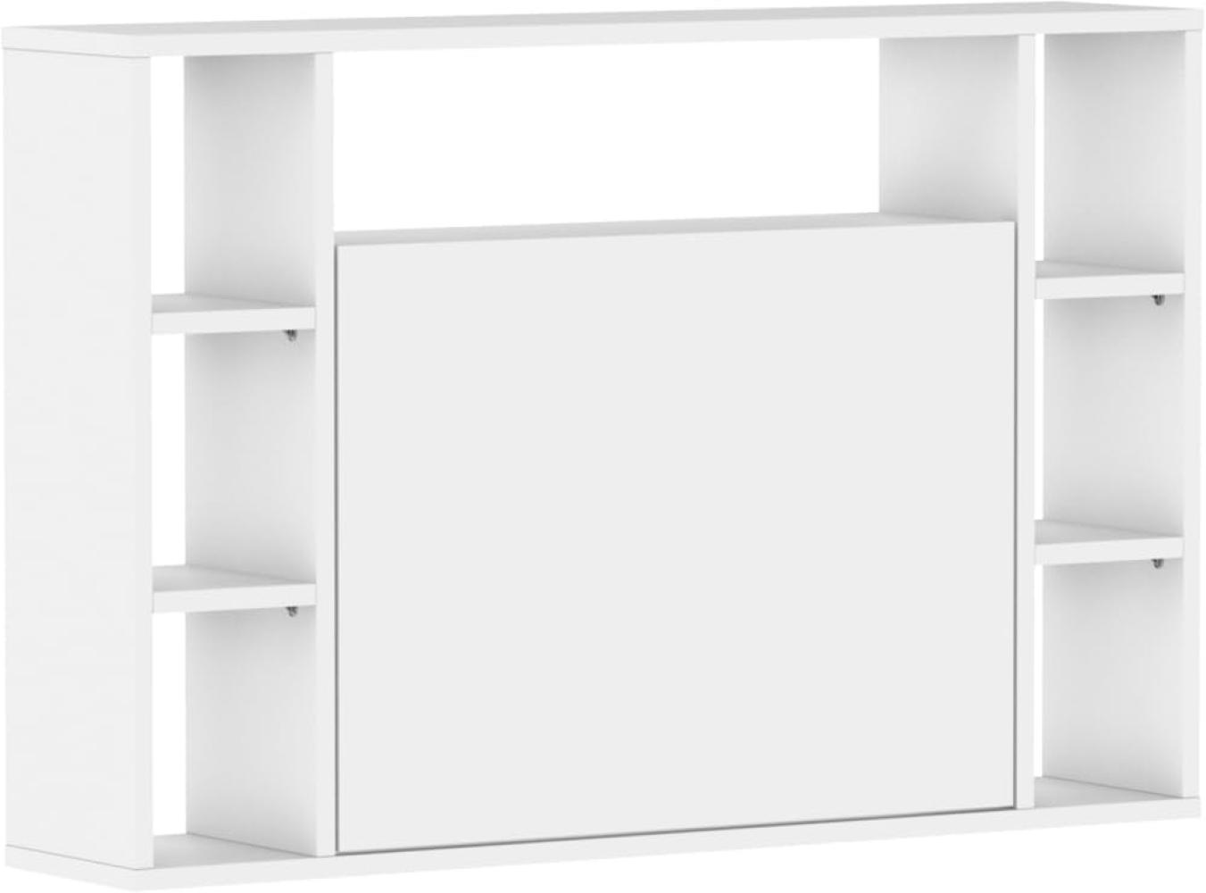 Domando Sekretär Campobasso Modern Breite 94cm, ausklappbare Schreibtischplatte in Weiß Matt Bild 1