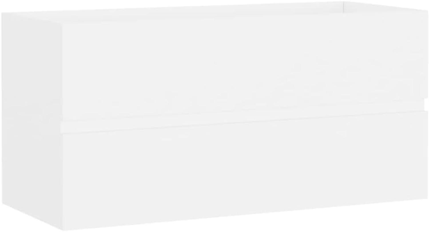 vidaXL Waschbeckenunterschrank Weiß 90x38,5x45 cm Spanplatte Bild 1
