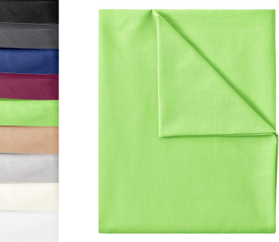 GREEN MARK Textilien Klassische Bettlaken | Betttuch | Laken | Leintuch | Haustuch 100% Baumwolle ohne Gummizug vielen Größen und Farben Größe:240x275 cm, Apfel grün Bild 1
