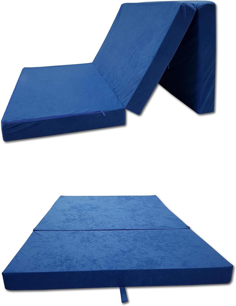 Odolplusz Klappmatratze Faltmatratze Klappbett - Made IN EU - als Matratze Gästebett Gästematratze einsetzbar (Blau, 80 x 200 cm) Bild 1