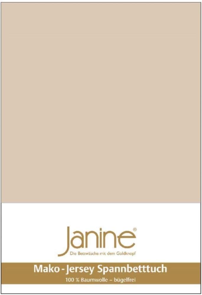 Janine Mako Jersey Spannbetttuch Bettlaken 140-160x200 cm OVP 5007 29 sand Bild 1