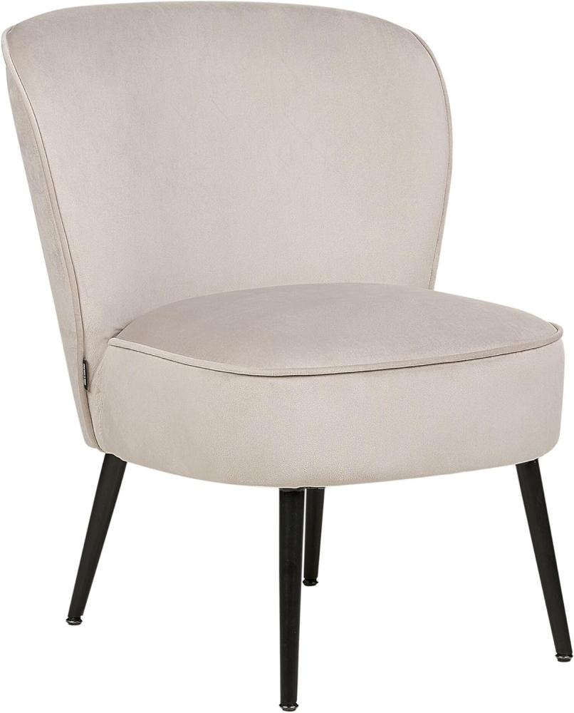 'Voss' Sessel, Samtstoff taupe/schwarz Bild 1
