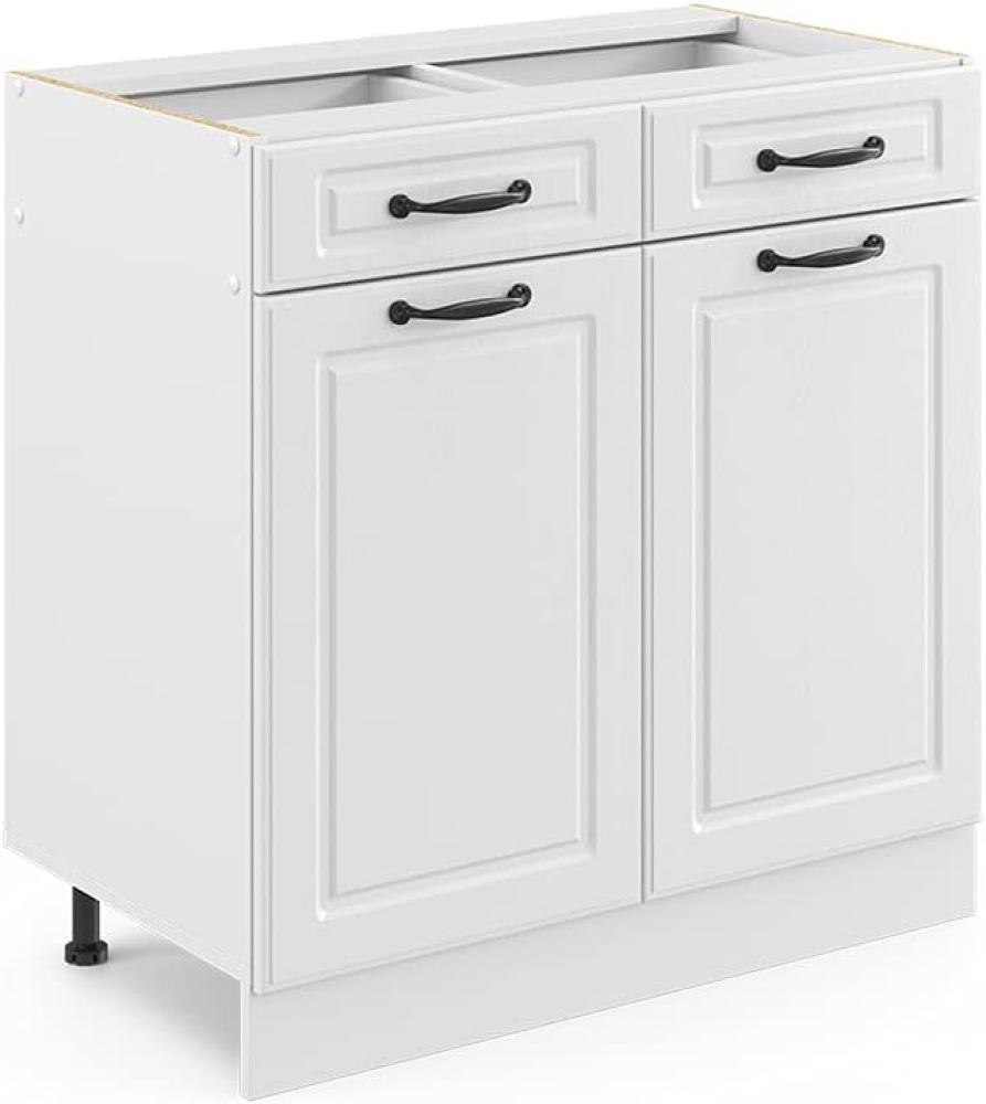 Vicco Küchenunterschrank R-Line, Weiß Landhaus/Weiß, 80 cm, AP Eiche Bild 1