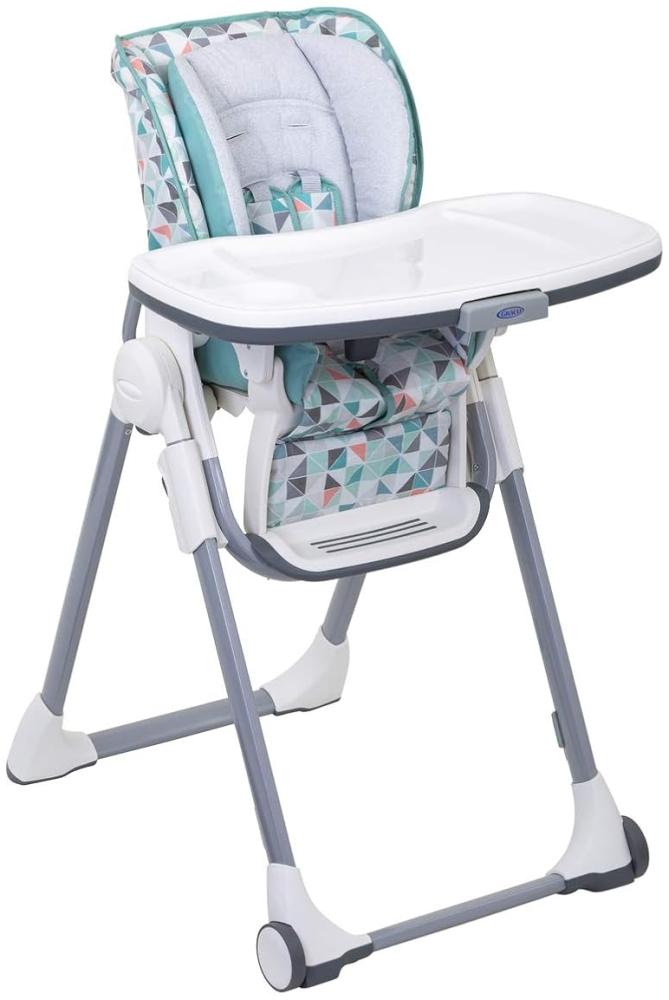 Graco 3Z999RBXEU Swift Fold Hochstuhl mit Tisch, Kinderhochstuhl Baby mit Liegefunktion, zusammenklappbar, mitwachsend, abnehmbares Tablett für Spülmaschine, mehrfarbig, 1 stück Bild 1