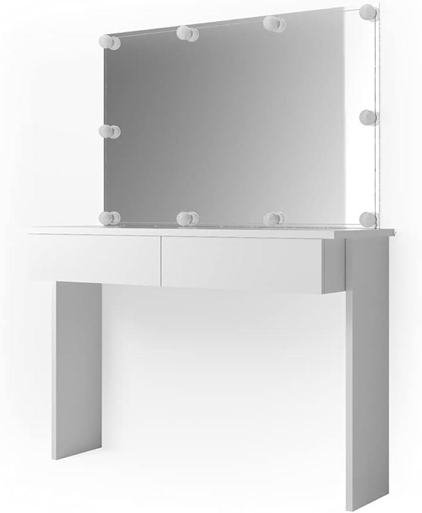 Vicco 'Azur' Schminktisch, Weiß Hochglanz, inkl. Spiegel und LED-Lichterkette Bild 1