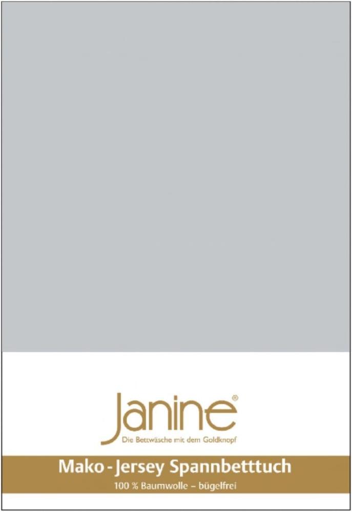 Janine Spannbetttuch 5007 Mako Jersey 90/190 bis 100/200 cm Silber Fb. 18 Bild 1