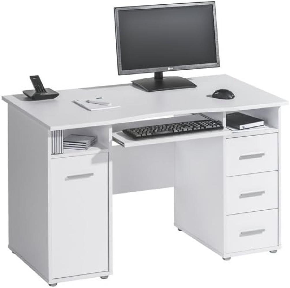 MAJA Möbel Office EINZELMODELLE Schreib-und Computertische, Holzwerkstoff melaminharzbeschichtet, ICY-weiß, ca. 120x75x67 cm Bild 1