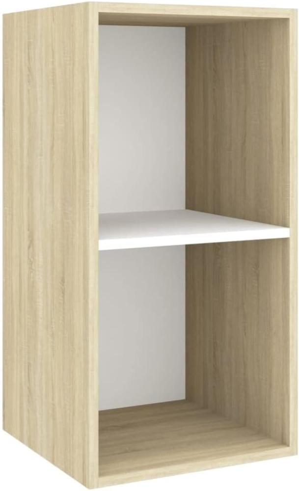 vidaXL TV-Wandschrank Sonoma-Eiche und Weiß 37x37x72 cm Holzwerkstoff Bild 1