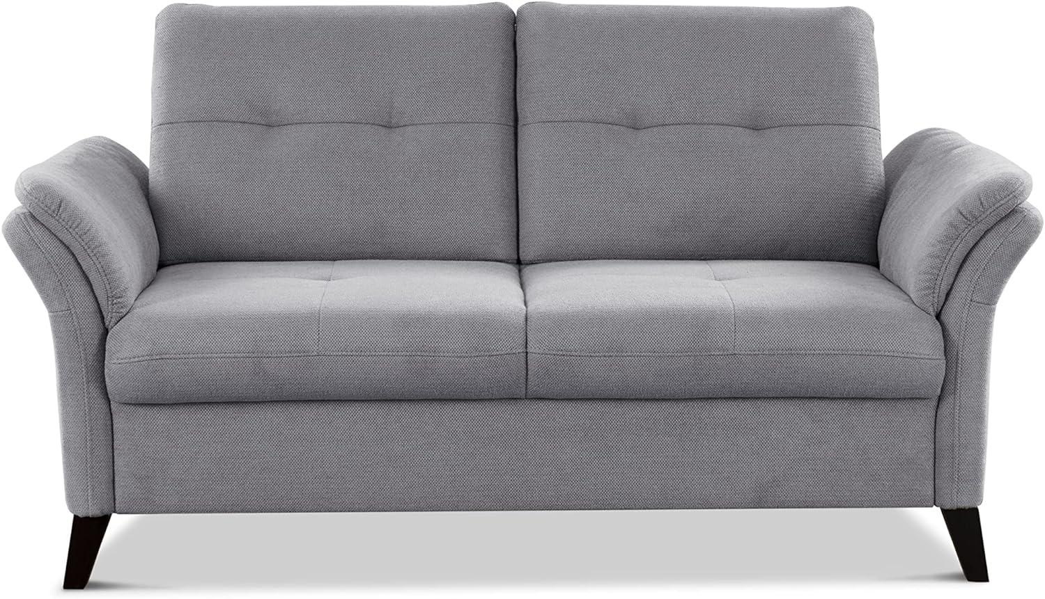CAVADORE 2er Sofa Grönland / Skandinavische 2-Sitzer-Couch mit Federkern + Sitztiefenverstellung / 173 x 90 x 102 / Flachgewebe, Grau Bild 1