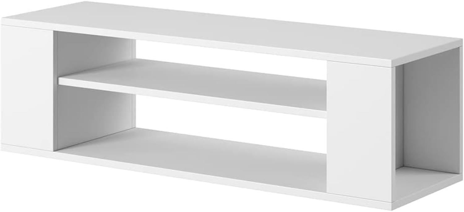 Selsey Weri - TV-Board hängend mit 2 offenen Fächern, minimalistisch, 100 cm breit (Weiß) Bild 1